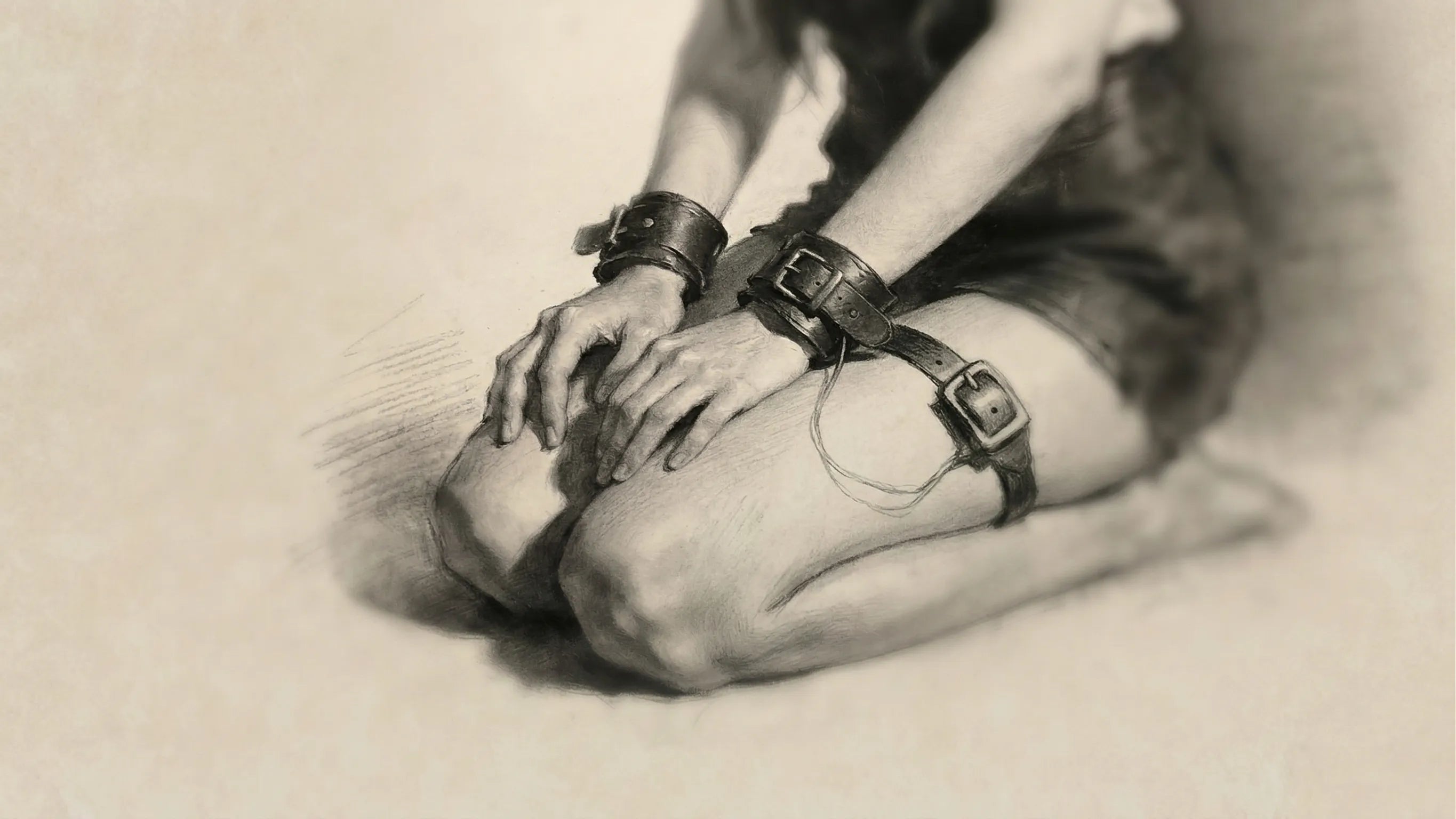 Above Zero Studio hand-drawn concept sketch showing wearable restraint design details