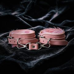 Blush Bond Leather Wrist Cuffs