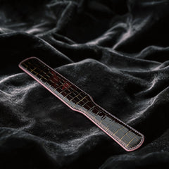 Noir Grid Patent Texture Leather Paddle