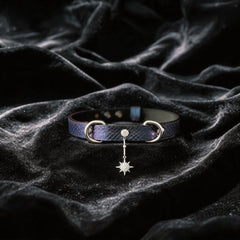 Python Star Pendant Leather Collar