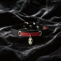 Serpent Mark Pendant Leather Collar